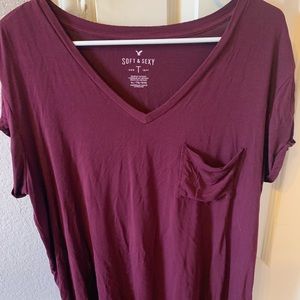 soft and sexy burgundy american eagle blouse ;)
